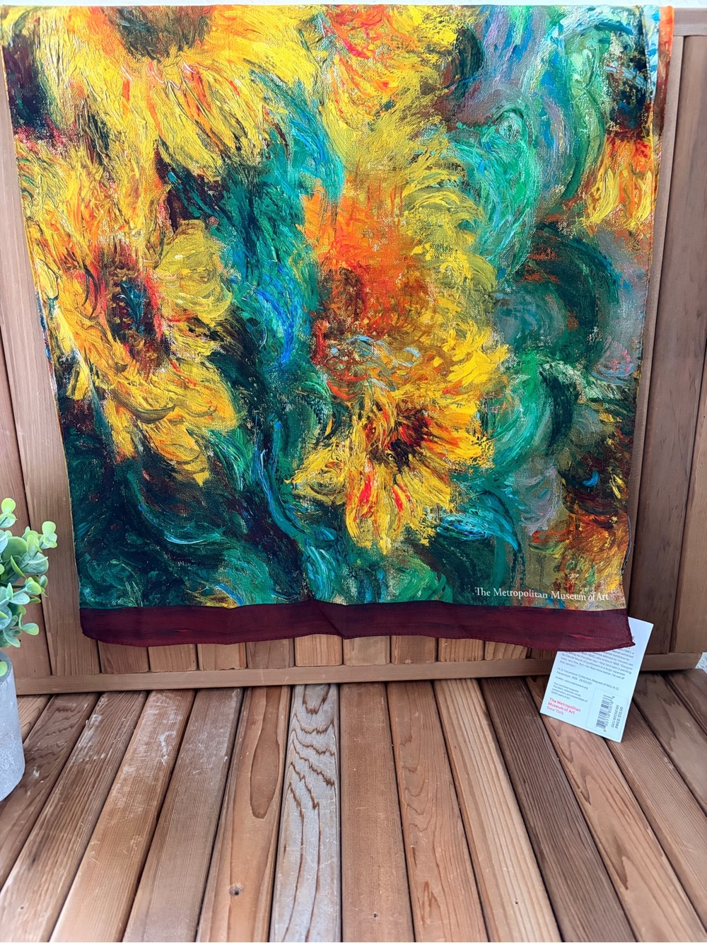 The Metropolitan Museum of Art Sunflower Monet Silk Scarf NWT - Picture 5 of 10
